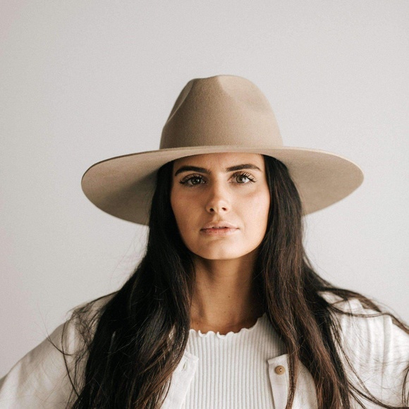 GIGI PIP Wide Brim Fedora in Tan main image 2